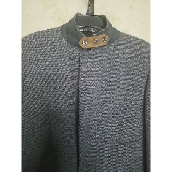 Vintage 42L Tweed Blazer Mens Blue Wool Jacket Elbow Patch Sport Hunting Coat - Picture 1 of 14